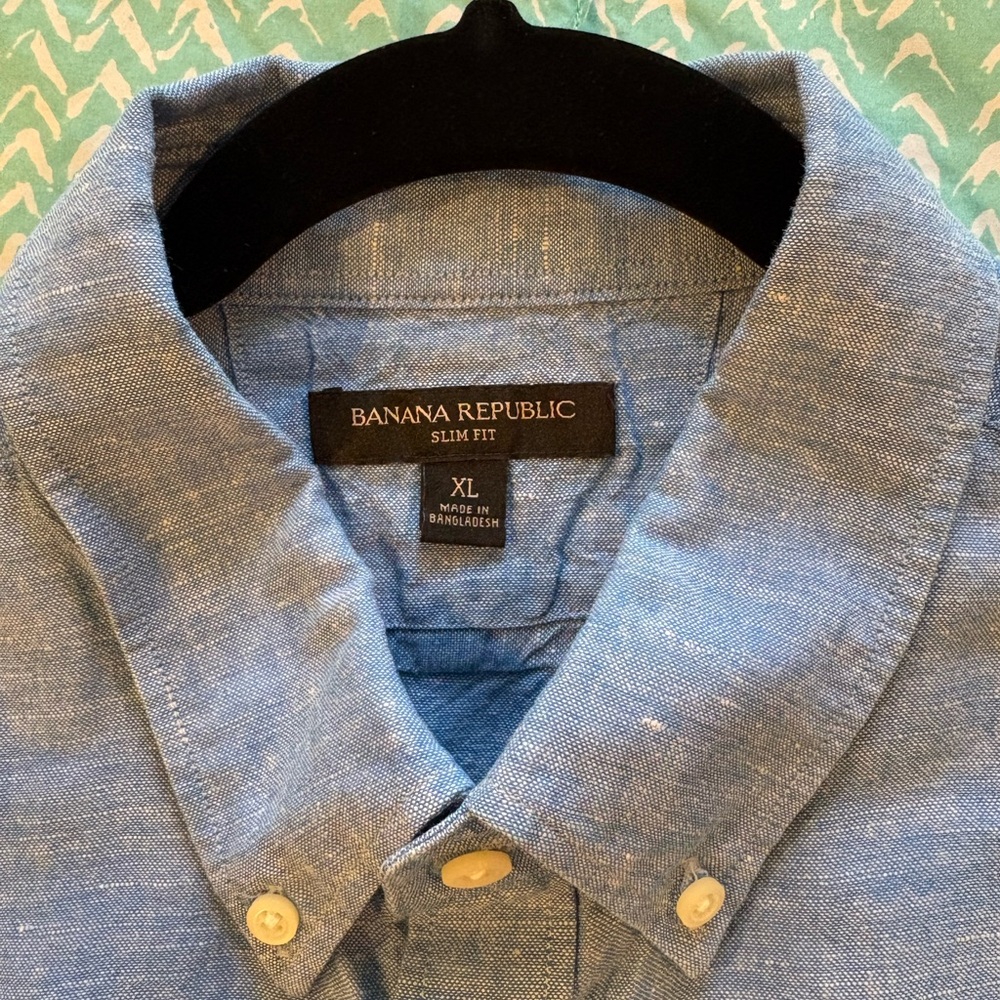 Banana Republic Light Blue Slim Fit Button-Down Shirt
